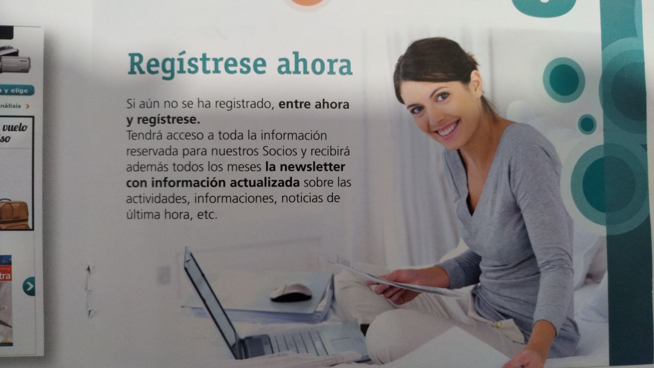 stock photo of a smiling lady in some brochure